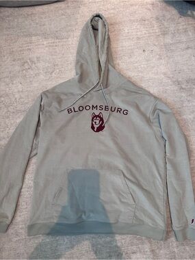 League Bloomsburg Hooded Sweatshirt in Sage with Maroon Logo